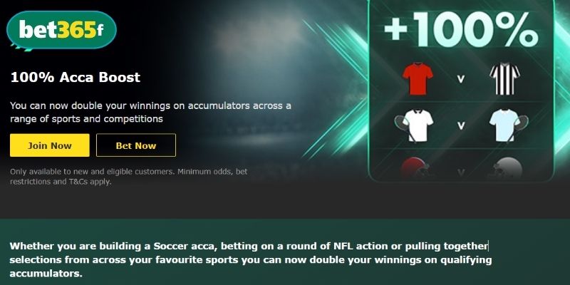 Khuyến mãi BET365 tặng 100% cho vé cược xiên thắng