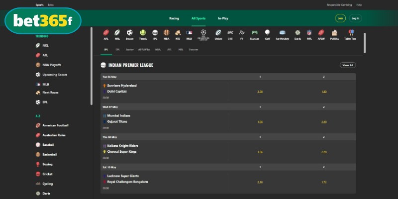 Nhà cái BET365 cung cấp đa dạng sản phẩm được yêu thích